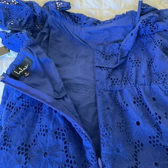 Lulus blue biscay crochet babydoll mini dress - Picture 11 of 11